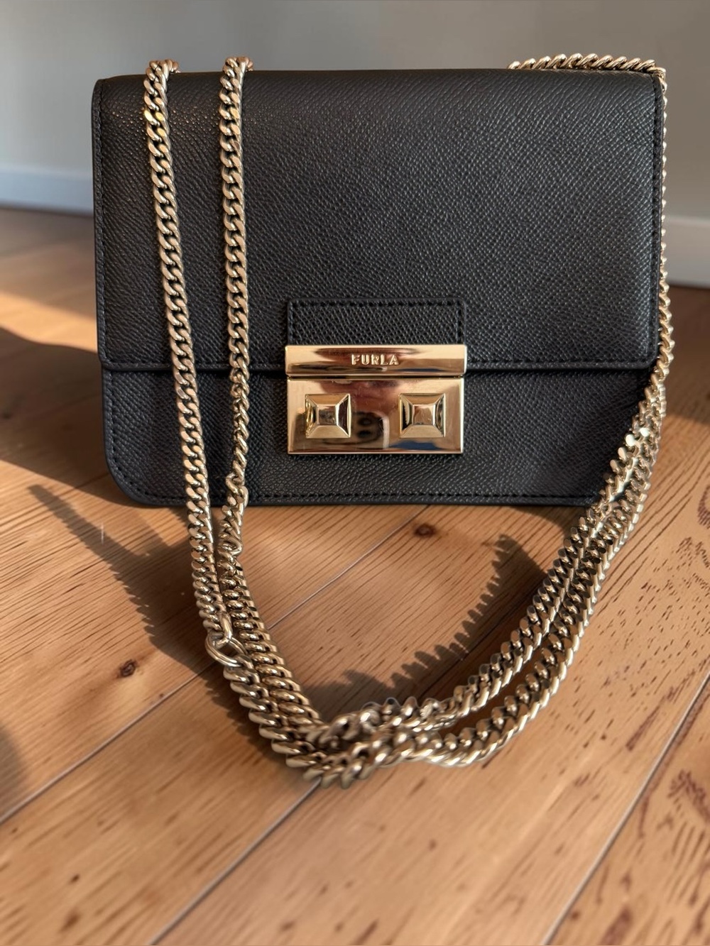 Authentic Furla Bella Mini Leather Crossbody Bag